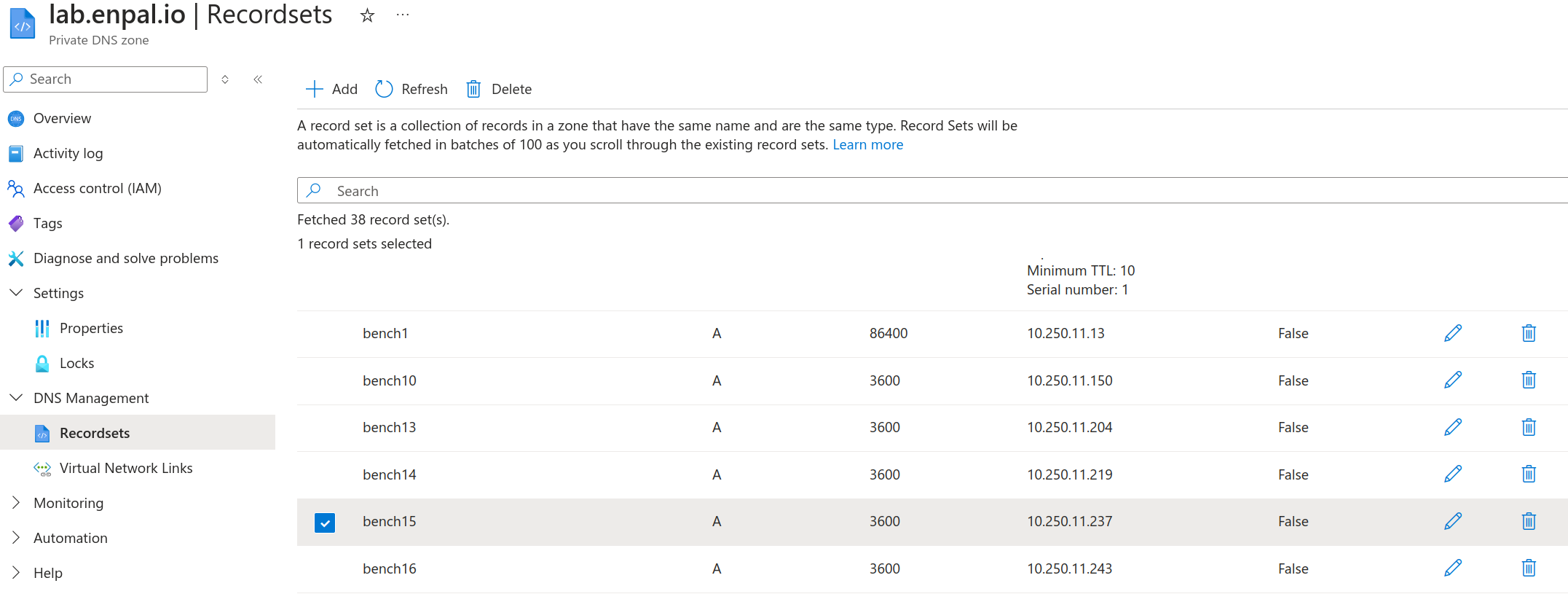 Azure VPN entry