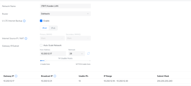 Unify define ip range